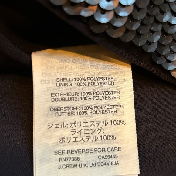 J. Crew, NWT, Sequined Sheath Mini Dress. Navy. Size 2 - Picture 8 of 9